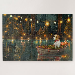 Puzzle Voyage de Noël Festif Jack Russell