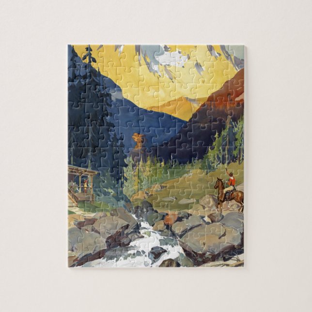 Puzzle Voyage de parcs nationaux par chemin de fer (Vertical)