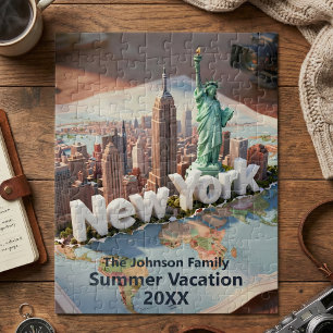 Puzzle Voyage de vacances en famille à New York Souvenir