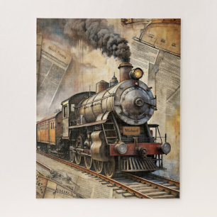 Puzzle Voyage Rétro sur Train à Vapeur Personnalisé