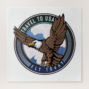 Puzzle Voyager aux États-Unis Logo Fly aujourd'hui