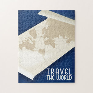 Puzzle Voyagez dans le monde affiche de voyage de style v
