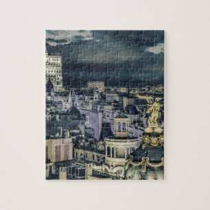 Puzzle Vue aérienne de scène de nuit de paysage urbain 