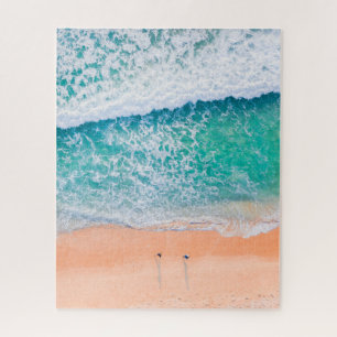 Puzzle Vue aérienne des vagues Turquoises, des gens march