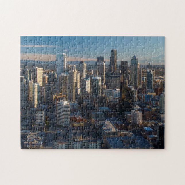 Puzzle Vue aérienne d'horizon de ville de Seattle (Horizontal)