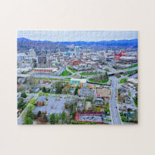 Puzzle Vue aérienne du centre-ville d'Asheville