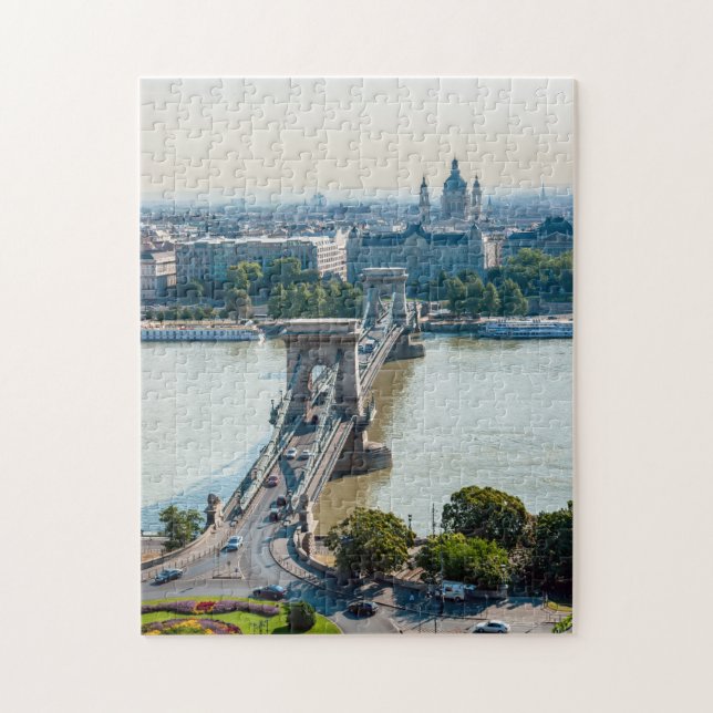 Puzzle Vue aérienne du Pont des Chaînes - Budapest, Hongr (Vertical)