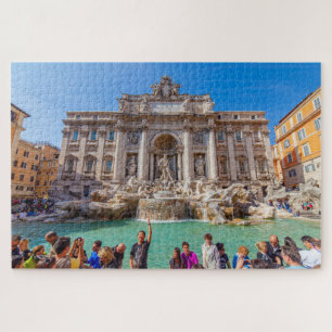 Puzzle Vue de la Fontaine Trevi avec touriste, Rome, Ital