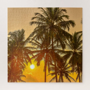 Puzzle Vue du coucher du soleil sur la plage Sri Lanka