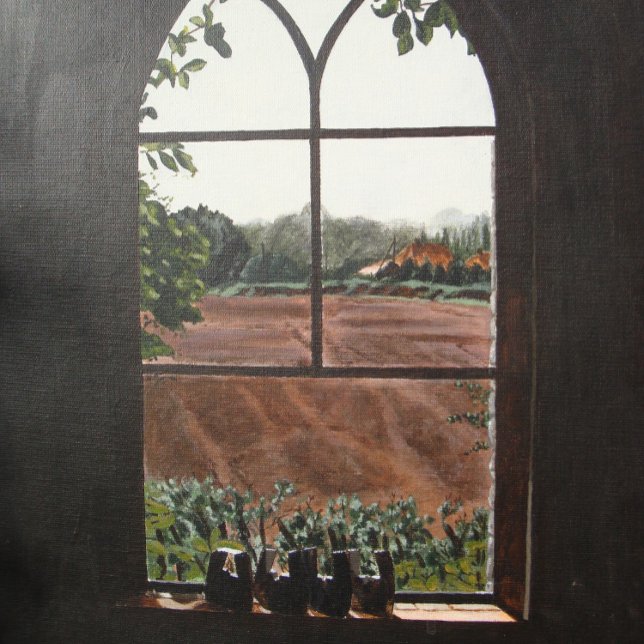 Puzzle Vue du paysage rural depuis la fenêtre de l'église (Créateur téléchargé)