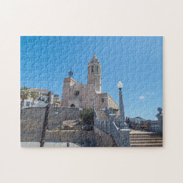 Puzzle vue église de Sitges (Horizontal)