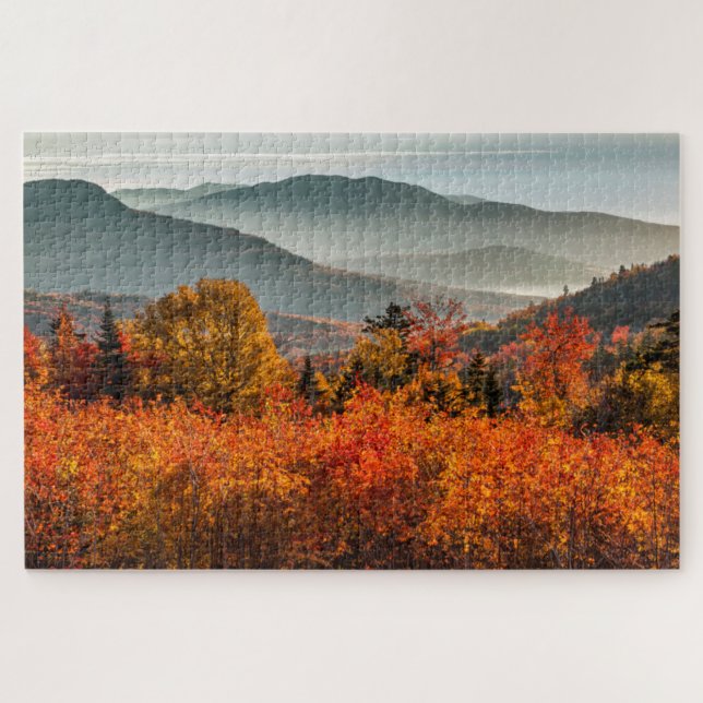 Puzzle Vue panoramique de l'autoroute Kancamagus au lever (Horizontal)
