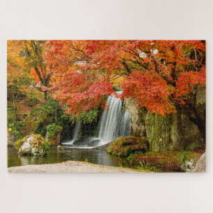 Puzzle Vue Pittoresque Automne Cascade et ruisseau