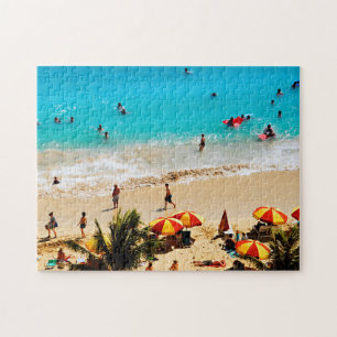 Puzzle Vue surélevée de la scène de la plage de Waikiki,