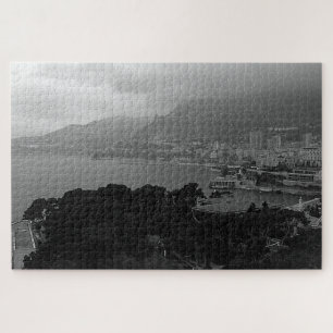Puzzle Vue vintage sur la côte de Monaco Monte Carlo
