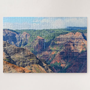 Puzzle Waipoo Falls in Waimea Canyon, Kauai, Hawaii