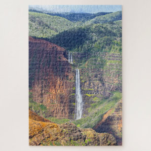 Puzzle Waipoo Falls, Waimea Canyon, Kauai, Hawaii