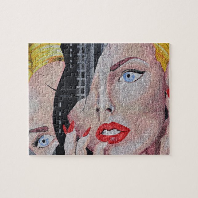 Puzzle Wall Street Art Femme Portrait féminin (Horizontal)