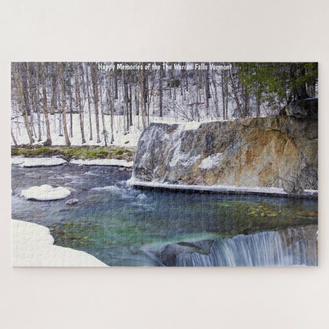 Puzzle Warren Falls Vermont.voeux de Noël Jigsaw Pu (Horizontal)