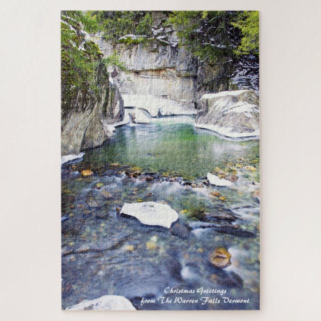 Puzzle Warren Falls Vermont.voeux de Noël Jigsaw Pu (Vertical)