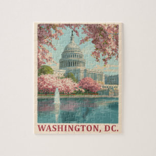 Puzzle Washington DC - Cherry Blossoms & Capitol Building