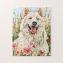 Puzzle – Wasserfarben-Puzzle für Samojeden-Fans