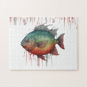 Puzzle - Wasserfarbenserie: Piranha