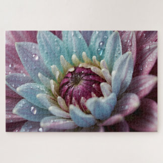 Puzzle Water Droplets on Dahlia Flower