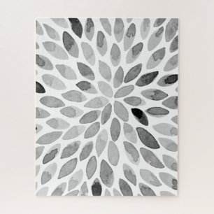 Puzzle Watercolor brush strokes – black and white