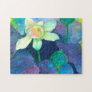 Puzzle Watercolor Lotus Flower