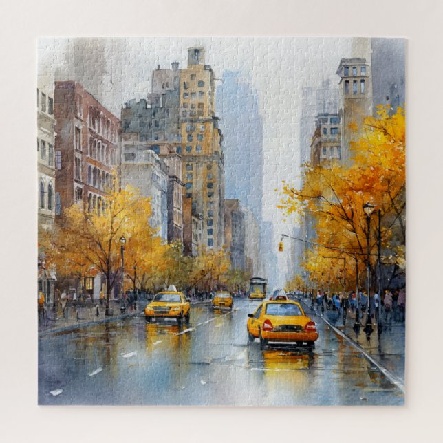 Puzzle Watercolour Autumn in New York (Vertical)