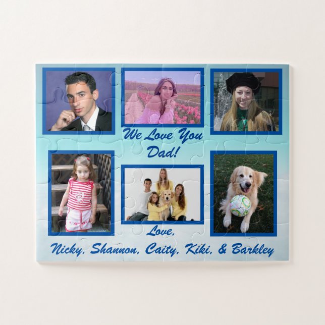 Puzzle "We Love You Dad" Cadeau photo (Horizontal)