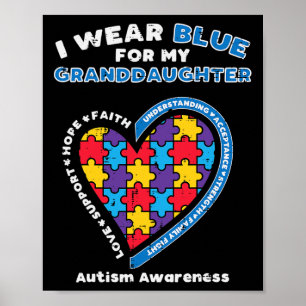 Puzzle Wear Blue for Grandtochter Autism Awarenes Poster