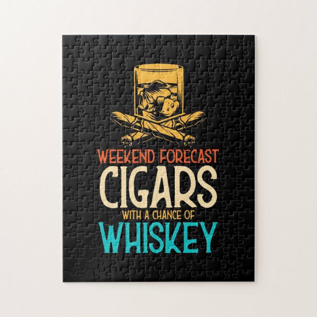 Puzzle Weekend Cigars With A Chance Of Whiskey (Vertical)