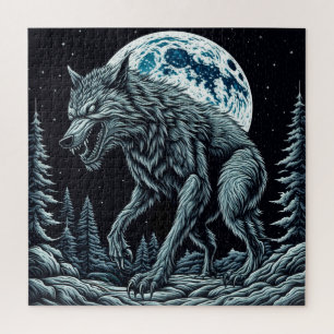 Puzzle Werewolf Cultivant vintage une nuit de Pleine lune