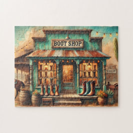 Puzzle Western Rustic Boot Shop Desert Storefront