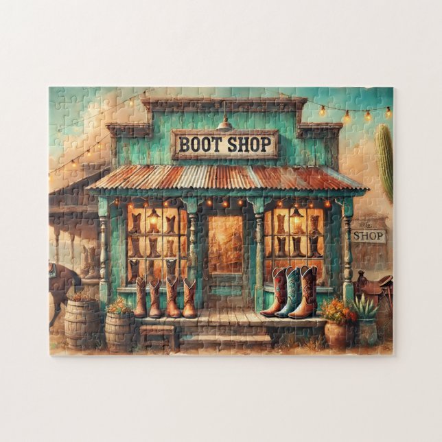 Puzzle Western Rustic Boot Shop Desert Storefront (Horizontal)