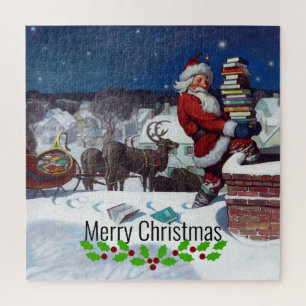 Puzzle Weyeth - Père Noël livre des livres pour Noël