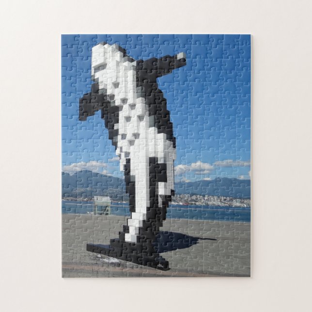 Puzzle Whale Sculpture Vancouver. (Vertical)