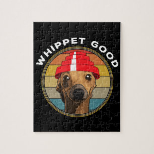 Puzzle Whippet Good Funny 80s Music Dog Design