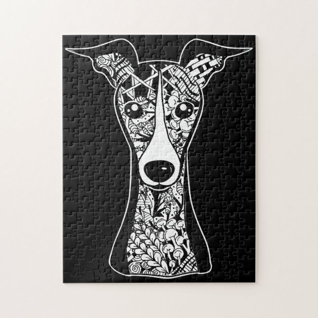 Puzzle Whippet Lover | Art graphique italien Greyhound Fa (Vertical)