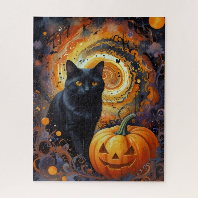 Puzzle Whiskers in the Halloween Whirl (Vertical)