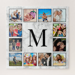 Puzzle White Marble Stone Pattern