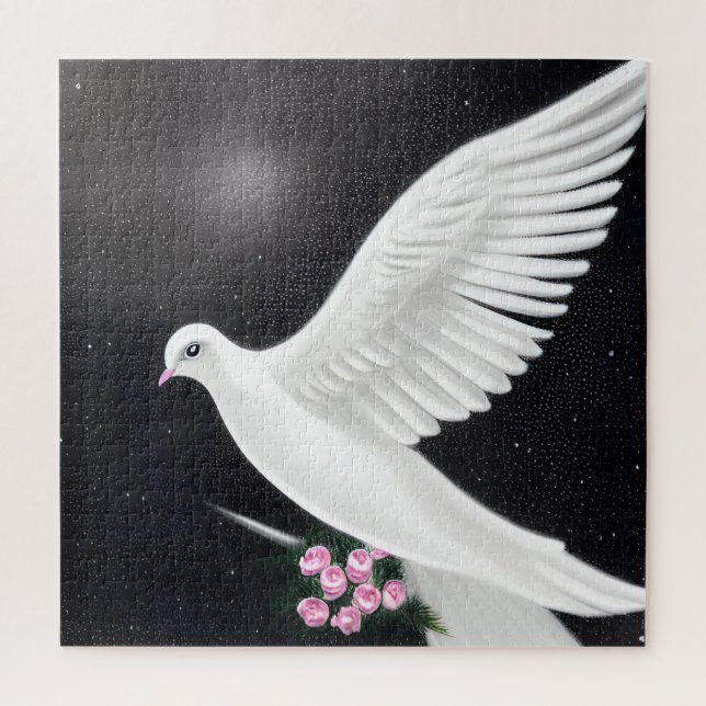 Puzzle White Mariage Dove (Vertical)