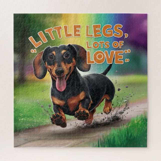 Puzzle Wiener Chien Petits Jambes Beaucoup d'amour (Vertical)