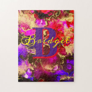 Puzzle Wild Purple and Fuscia Alcohol Ink