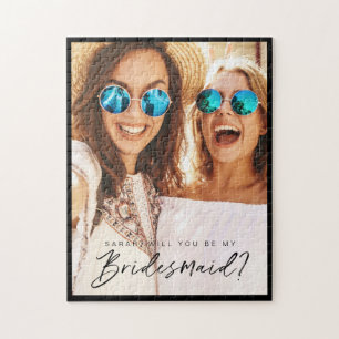 Puzzle Will You Be My Bridesmaid ? Trendy Script Photo
