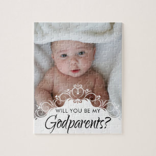 Puzzle Will You Be My Godparents Photo
