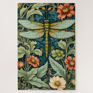Puzzle William Morris Style Flower Pattern Dragonfly Puzz