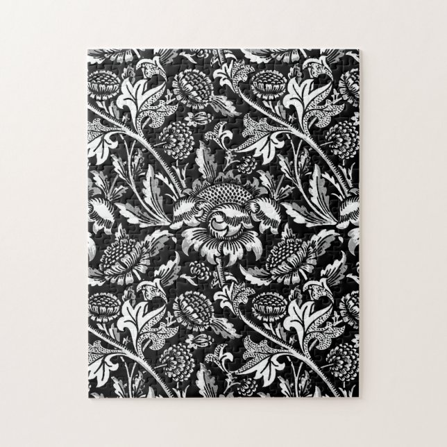 Puzzle William Morris Sunflowers, noir, blanc et gris (Vertical)